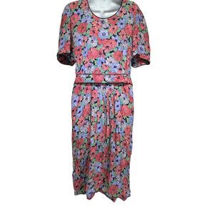 vintage liz Claiborne floral dress with belt size 12
